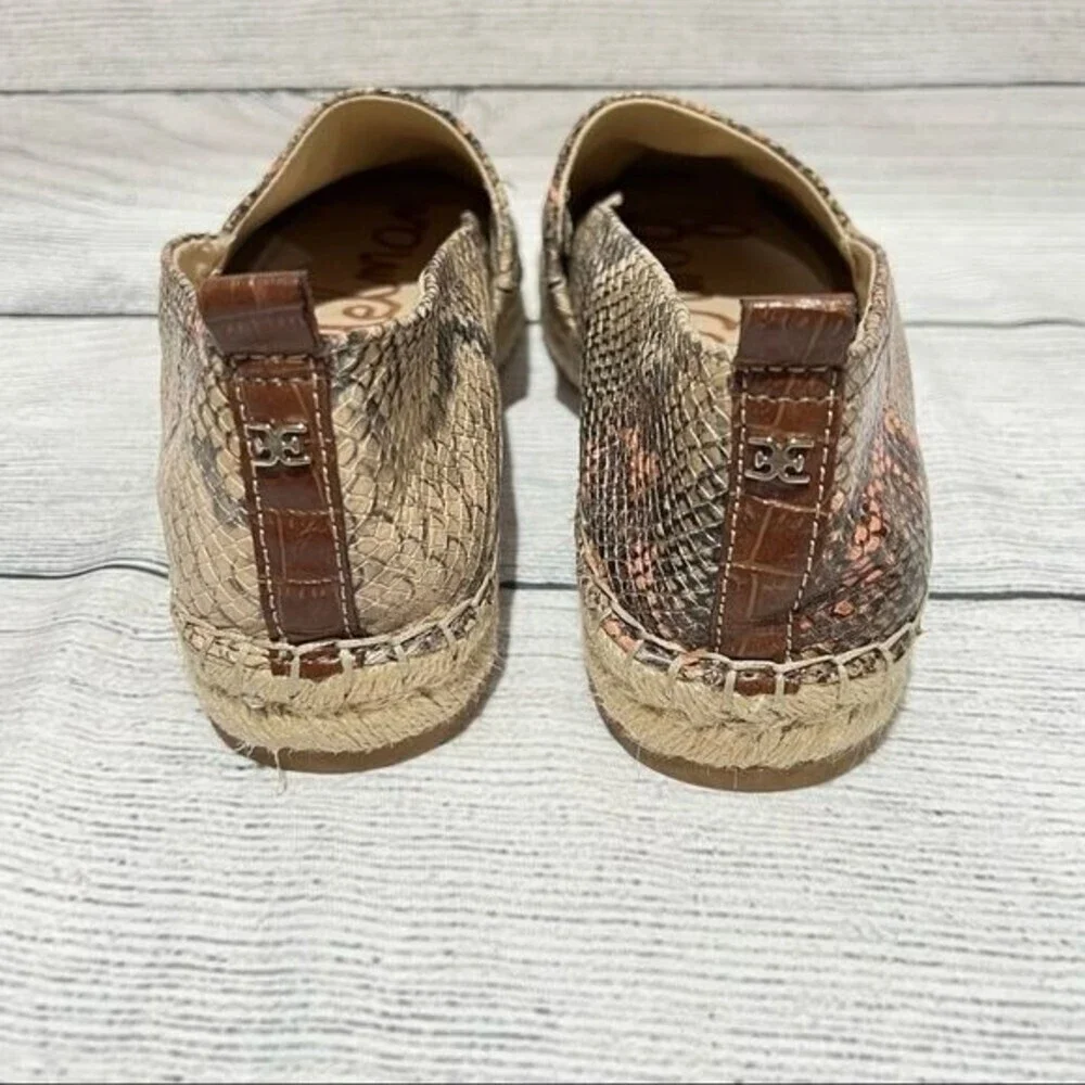 SAM Edelman Khloe Espadrille Snake Print Slip On Flat Size 9.5